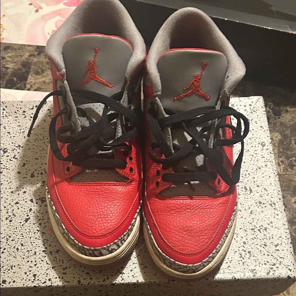Air Jordan Red and Gray Sneakers - Picture 2 of 4
